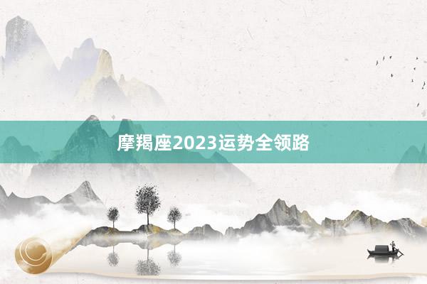 摩羯座2023运势全领路